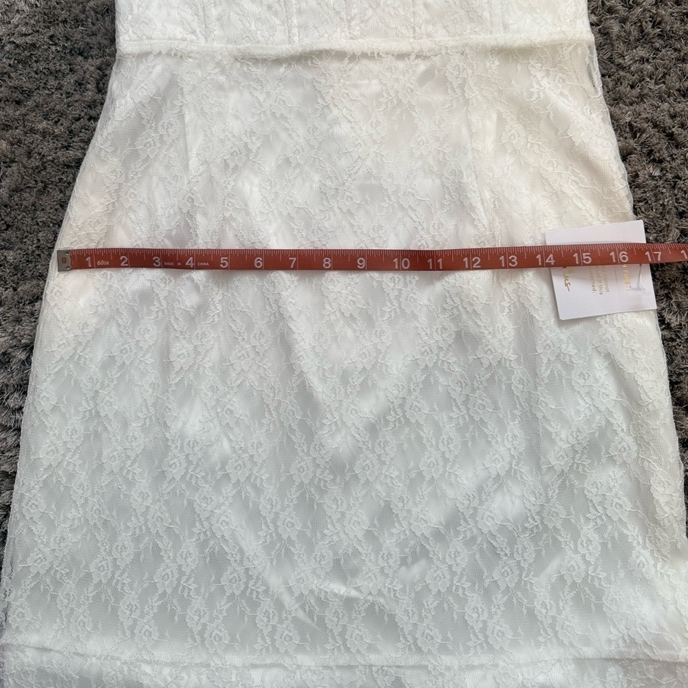 Lulus White Lace Bustier Maxi Dress – Size L – Stretch Fit Bridal Gown – New - Picture 12 of 16